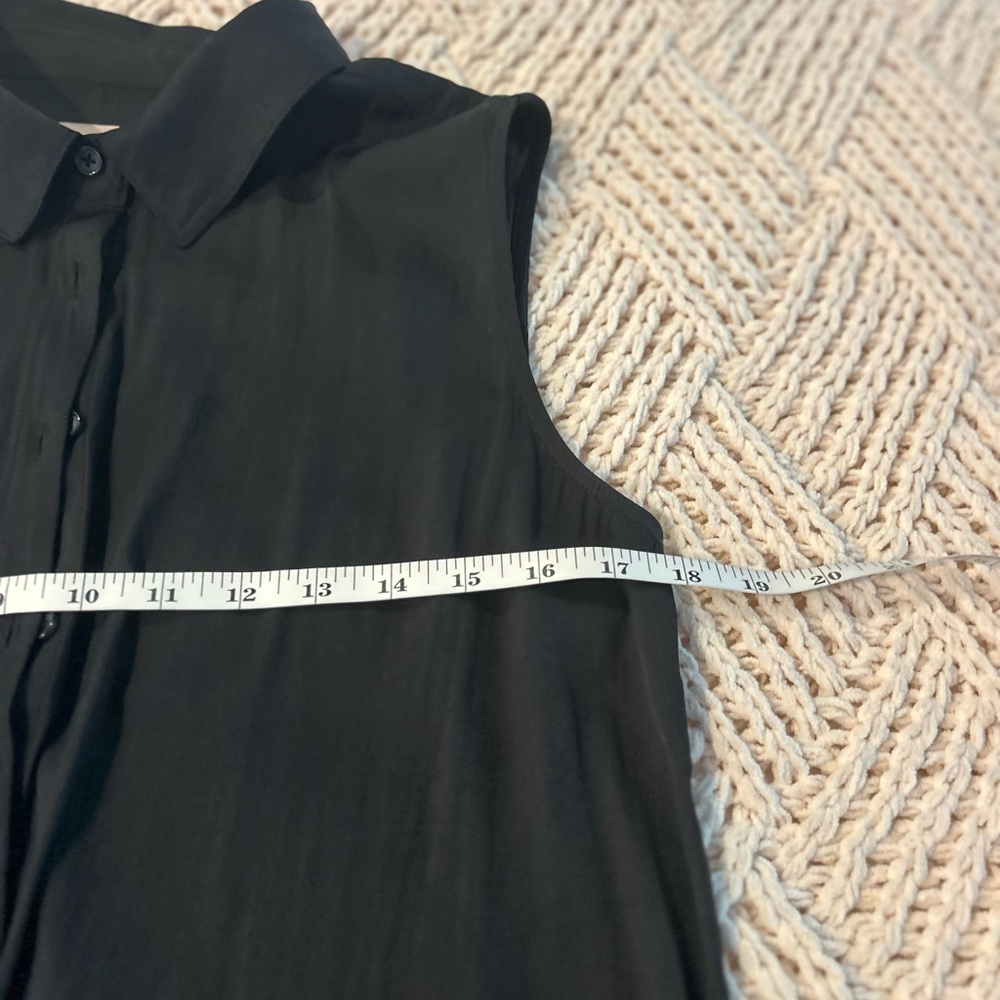 Philosophy Black Button Down Sleeveless Shirt - Picture 6 of 8
